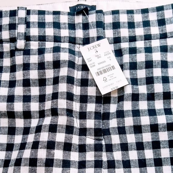 J. CREW Gingham linen-cotton Holland Pant Size 6 - Picture 6 of 16